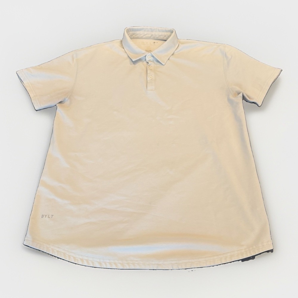 BYLT Premium Basic Polo Mens XL Bone Beige Lux Stretch Golf Performance